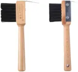 ArborGlow 2Pack Horse Shedding Brush with Wooden Handle, Easy-Grip Grooming Brush & Hoof Cleaning Tool for Horse Care, Stable & Farrier Use