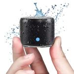 EWA A106 Mini Bluetooth Speaker with Travel Case, Bass Radiator Enhanced Bass, IPX6 Waterproof, Bluetooth V5.0, for Outdoor, Shower, Room, Bike, Car (Black)