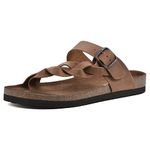 WHITE MOUNTAIN Women's Crawford Sandal, Whiskey/Leather, 7