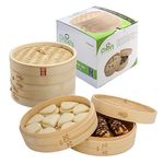 Zoie + Chloe 100% Natural Bamboo Steamer Basket - with Bonus Reusable Cotton Liners