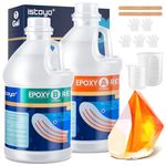 ISTOYO Epoxy Resin, 1 Gallon Crystal Clear No Bubbles Epoxy Resin Kit, Fast Curing Epoxy Resin for Table Tops, Coating, Casting, Jewelry Making, Cast Coating Wood, DIY Art Crafts