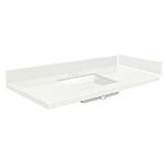 Transolid VT30.5x22-1KU-4W-A-W-4 30.5 in. D Quartz Vanity Top with 4 in. Centerset and Rectangular Undermount Sink, Natural White