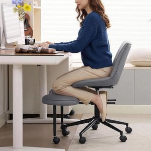 Ergonomic Kneeling Chair, Cross Legged Office Chair with Wheels & Lumbar Support, Wide Criss Cross Chair, Adjustable Height Meditation Yoga Chair for ADHD & Desk Work