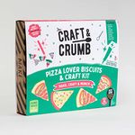 Craft & Crumb Pizza Biscuit Baking & Decorating Kit - Baking Set - Summer Activities for Kids 3 Up - With Pre-Measured Cookie Mix, Icing, Cookie Cutters - Arts And Craft Gift