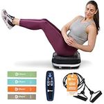 LifePro Vibration Plate Exercise Machine - Whole Body Workout Vibration Fitness Platform w/Loop Bands - Home Training Equipment for Weight Loss & Toning (Black)