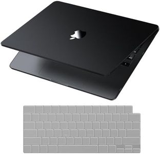 Soonjet for MacBook Air 13.6 inch Case M2 & Keyboard Cover, Model A2681 2022 2023, Sturdy & Durable Protective Hard Shell Case Cover for MacBook Air M2 13 inch Case Clear (Matte Black Clear)