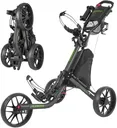 EASEGO Golf Push Cart 3 Wheel : Golf Bag Cart Foldable with Phone Holder/Cup/Umbrella Holder Compact Golf Pull Carts Quick Fold Golf Caddy Push Carts with Large Wheelbase for Different Terrain(Black)
