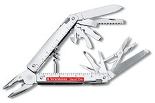 Victorinox Swiss Tool X Plus Ratchet Swiss Army Knife, Large, Multi Tool, 38 Functions, Locking Blade, Case, Silver