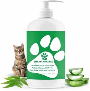 The Pet Parents Certified Natural Medicated Cat Tick & Flea Shampoo 200 ml | Herbal Anti Parasite Treatment for Cats & Kittens | Soothes Itchy Sensitive Skin, Anti Dandruff | Deep Cleansing Grooming