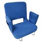 TOPSKY Stadium Seat with Back Support 3 Reclining Positions, Wide Bleacher Seats with 2 Hook Picnic Seat (Blue, Regular(Seat 17"))