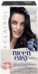 Clairol Nice'n Easy Repair Permanent Hair Colour, 2 Black, Strengthening, Natural Looking Hair Colour