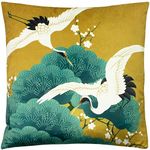 Paoletti Kensho Cushion Cover, Gold, 50 x 50cm