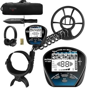 DR.ÖTEK Metal Detector for Adults Professional, Pinpoint Metal Detector Waterproof Gold and Silver, Higher Accuracy, Bigger LCD Display, Strong Memory Mode, 10" IP68 Coil, New Advanced DSP Chip, Blue