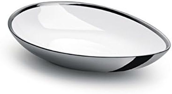 White and Silver Plated 925 Sterling Oval Serving Bowl, Elegant Serving Dish 10.5"