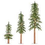 Vickerman 2' 3' 4' Natural Alpine Artificial Christmas Tree Set, Warm White LED Lights - Christmas Tree Set