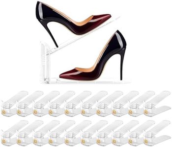 GIUNJOE Shoe Slot Organizer Clear Shoe Stackers Organizers for Closet Space Saver Holder Shelf Organizador De Zapatos 20 Pack, Clear