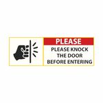 Anne Print Solutions® Please Knock The Door Before Entering Stickers For Door Stickers | Gate Stickers Self Adhesive Vinyl Pack Of 4 Pcs Size 12.5 Inch* X 4.5 Inch* Multicolour