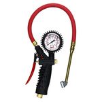 Milton Industries S-576A Milton Pro Analog Pistol Grip Inflator Gauge, Dual Head Chuck and 15" Hose, 160 psi