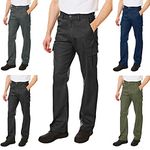Lee Cooper Mens Heavy Duty Easy Care Multi Pocket Work Safety Classic Cargo Pants Trousers, Black, Size 34" Waist, Regular 31" Leg
