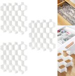 Poeland Drawer Divider Organizer 8pcs DIY Plastic Grid Honeycomb Drawer Divider White 24pcs