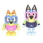 Bluey Pool Time: Bluey and Bingo 2 Figure Playset Pack Articulated 2.5 Inch Action Figures Includes 2 Pairs of Removable Swimming Goggles Official Collectable Toy