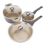 ASKSCICI Pots and Pans Set Nonstick, 6 Pcs Induction Kitchen Cookware Set, Non Stick Cooking Set with Wok and Saucepan, Stay-Cool Handles, Non Toxic & Dishwasher Safe