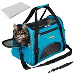 KIKA Pets AIRLINE Carrier for Cat Dog Rabbit Birds, Portable Folding Breathable Pet Carrier Airline Approved, Suitable for Small Dogs, Shihtzu, Puppies, Kittens and Medium-Sized Cats (Sea Green Color)