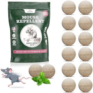 Mouse Repellent, Rat and Mice Repellent Outdoor/Indoor, Rat Repellent Balls, Peppermint Oil to Repel Mice and Rats, Keep Mice Away, Mice Repellent for House, Rat Deterrent, Mouse Deterrent-12Pcs