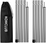 KOMCLUB Telescoping Tarp Poles Heavy Duty Thickened Durable Stainless Steel Adjustable Tent Poles for Tarp Set of 2, Camping Backpacking Tarp Awning Canopy Awning Beach Shelter Rain Fly Sun Sails