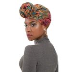 Womens Head Wrap Tie Dye Hair Wraps Turban Headband for Black Women Knot Beanie Cap Headwrap Hat Fashion Head Scarf Blue & Pink