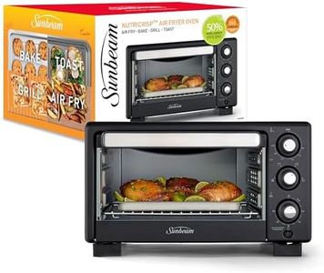 Sunbeam Nutricrisp Air Fryer Oven | Air Fry, Grill, Bake, Roast | Energy Efficient, 2 Min Heat-Up, Up to 230°C, 4 Accessories, NutriCrisp Tech For Fast Cooking, 1400W, Black COM3600BK