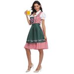 Suffolly Oktoberfest Outfit Women Oktoberfest Lederhosen Women Dirndl Dress Women Oktoberfest Costume Halloween Maid German Fancy Dress (Ink green, XL)