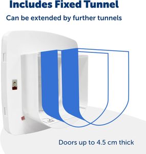 PetSafe Magnetic 4-Way Locking Cat Flap – Selective Entry, White/Woodgrain