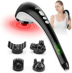 SNAILAX Cordless Handheld Deep Tissue Massager with Heating - Rechargeable Portable Wireless Electric Percussion Full Body Deep Tissue Massager for Muscles, Neck, Shoulder, Back,Gifts for Women,Men