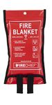 Firechief SVB1/K100-P Premium Kitemarked Fire Blanket | Small Fire Blanket (1.1 m x 1.1 m) | Suited For Use Around The Home (Kitchen, Office, Garage), 101-1489, Red