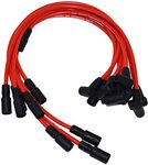 A-Team Performance Silicone Spark Plug Wires with Black 90 Degree Boot SBC Compatible with Chevy GMC Truck SUV Vortec 5.0L 5.7L 5700 350 1996-2003 Red 8.0mm