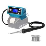 Mellif Cordless Digital Soldering Iron Station Kit for Makita 18V Battery 72W ESD Safe Soldering Kit Temperature Adjustable,Auto-Sleep,°C/°F Conversion（Battery not Included)