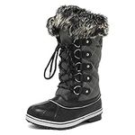 DREAM PAIRS Women's River_1 Grey Mid Calf Waterproof Winter Snow Boots Size 8 M US