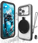 HOPENICE Self-Check Waterproof Phone Case Compatible for iPhone 14 Pro, Underwater Touchscreen Waterproof Phone Pouch Diving Phone Case with Lanyard for Snorkeling Beach Shower Black