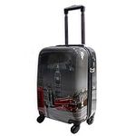 Rocklands London Lightweight 4 Wheel Hard Shell PC London Printed Luggage Suitcase Cabin Bag PC-05 (Small 20" (H55xW35xD23cm) Cabin Size)