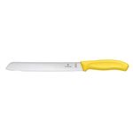 Victorinox Swiss Made Stainless Steel Swiss Classic Bread Knife, Perfect for Pastries, Bread, Cake, Wavy Edge, 21 cm Yellow | 6.8636.21L8B