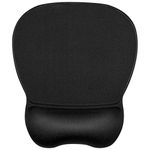 JIKIOU Mouse Pad with Comfortable Gel Wrist Support, Black Anti-slip Comfort Mouse Mat Mousepad with Wrist Rest Black