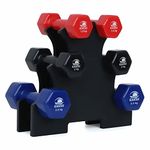 KAKSS Supreme Quality Vinyl Dumbbell With Stand (12Kg(1.5kg+2kg+2.5kg Pair)