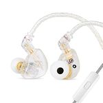 Linsoul TANGZU Wan’er S.G HiFi 10mm Dynamic Driver PET Diaphragm in-Ear Earphone with Ergonomic Shape, Detachable 2Pin OFC Braided Cable for Audiophile Musician DJ Stage (White, with Mic)