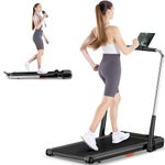 Jupgod Folding Treadmill Walking Pad, 3.0HP Under Desk Treadmill with 1-10km/h Adjustable Speeds and 42cm Wide Blet Running Belt, Walking Running Machine for Home Cardio Exercise (Black pro)