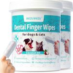 MEDUWEDU Dental Care Finger Wipes 120 Counts,Teeth Cleaning Finger Wipes for Dogs & Cats,Reduces Plaque & Freshens Breath, Coconut Scent