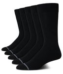 Nautica Men's Dress Socks - Lightweight Crew Socks (5 Pack), Pure Black, 4.5-12.5 UK