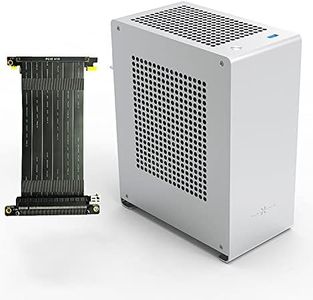 ZZEW A1P Mini-ITX Case, Micro ITX PC Case, Mini Computer Case in Silver Color, Full Aluminum Small Gaming Case with 3.0 Dual Reverse PCI Riser Cable