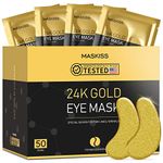 Maskiss 24k Gold Under Eye Patches (50 Pairs), eye mask, Collagen Skin Care Products, Eye Patches for Puffy Eyes, eye masks for dark circles and puffiness