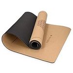 Navaris Cork Yoga Mat - Non-Slip Natural Fitness Mat with Shoulder Strap - Perfect for Pilates, Hot Yoga, Outdoor Sports - 72" x 24"